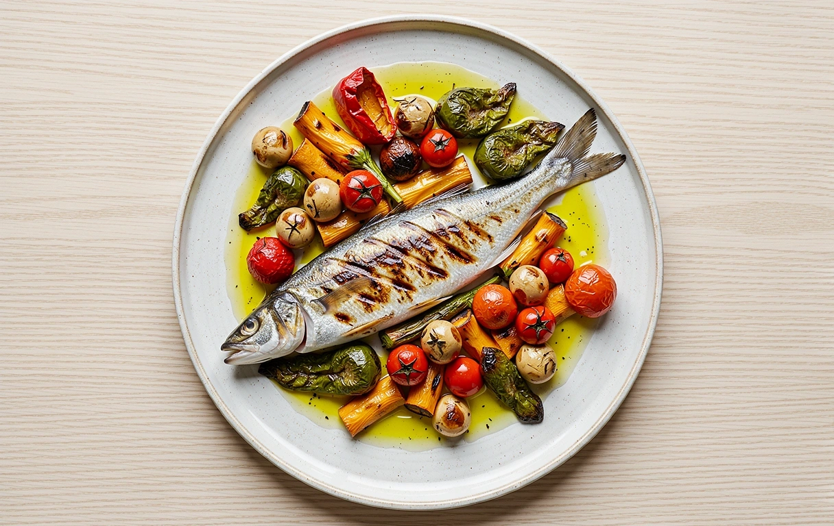 Healthy Serbian meal composition